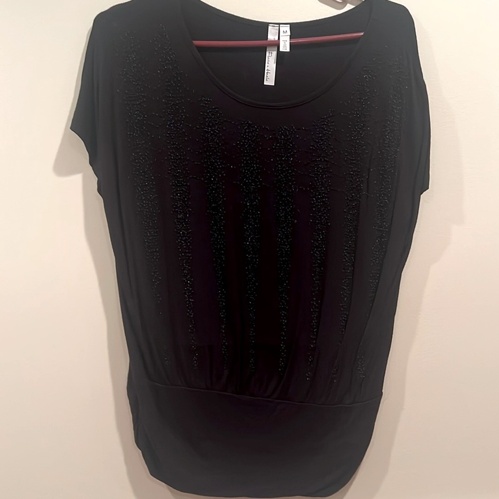 Sparkle Black Dress Top Size Medium